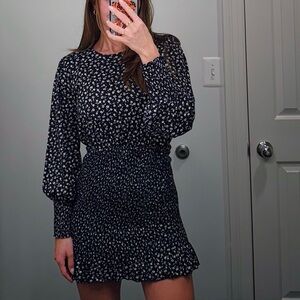 Navy floral dress from Bloomingdales. Brand: AQUA